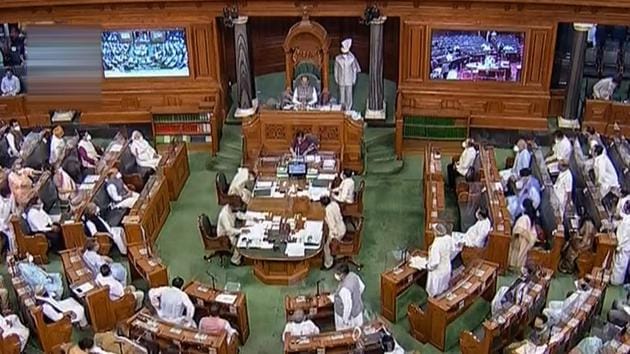 Lok Sabha Speaker Om Birla conducts proceedings during the opening day of Parliament's monsoon session in New Delhi, Monday. (PTI) Lok Sabha Speaker Om Birla conducts proceedings during the opening day of Parliament's monsoon session in New Delhi, Monday. (PTI)