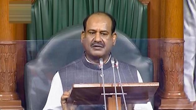 Lok Sabha Speaker Om Birla conducts proceedings during Parliament’s monsoon session at Parliament House in New Delhi on September 14. The National Commission for Indian System of Medicine Bill 2019 and The National Commission for Homeopathy Bill 2019 were passed in Lok Sabha on session proceedings on day one, after which the speaker adjourned the house until September 15. (PTI)