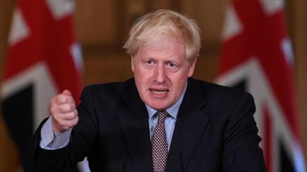 Britain's prime minister Boris Johnson during a virtual news conference on the ongoing situation with the coronavirus disease (Covid-19) at Downing Street, London, Britain.(Reuters File Photo) Britain's prime minister Boris Johnson during a virtual news conference on the ongoing situation with the coronavirus disease (Covid-19) at Downing Street, London, Britain.(Reuters File Photo)