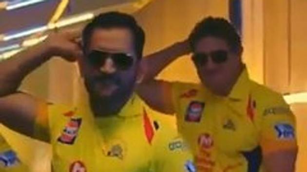 MS Dhoni and Shane Watson in teh CSK video.(CSK/Twitter)