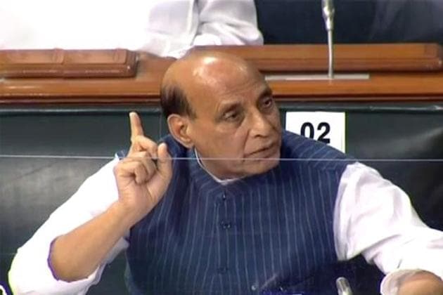 Defence minister Rajnath Singh makes a statement on the India-China border issue in Lok Sabha, September 15 (ANI)