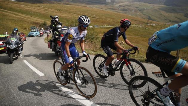 The riders in action between Grenoble to Meribel Col De La Loze in France on September 16. French authorities feel that the cultural impact of the event is such that it is worth taking the risk even as the world is engulfed in coronavirus pandemic. (Stephane Mahe / REUTERS)