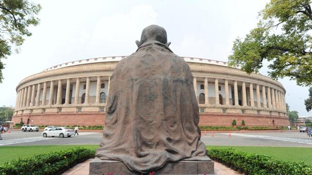 Parliament’s monsoon session is being held amid the pandemic and both Houses of Parliament have made extensive arrangements to ensure physical distancing and other protocols in place for preventing the spread of the virus are adhered to.(AP)