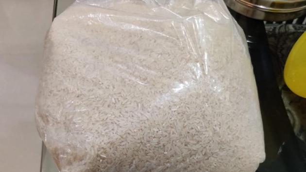 A picture of the rice he gifted the team. (Twitter/@docurvishukla) A picture of the rice he gifted the team. (Twitter/@docurvishukla)