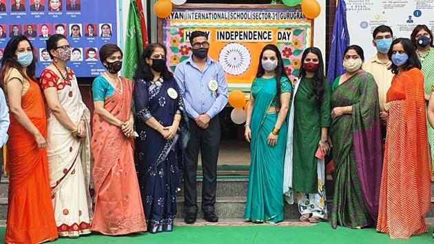 A glimpse of the award ceremony at Ryan International, Sector-31, Gurugram (HT Photo) A glimpse of the award ceremony at Ryan International, Sector-31, Gurugram (HT Photo)