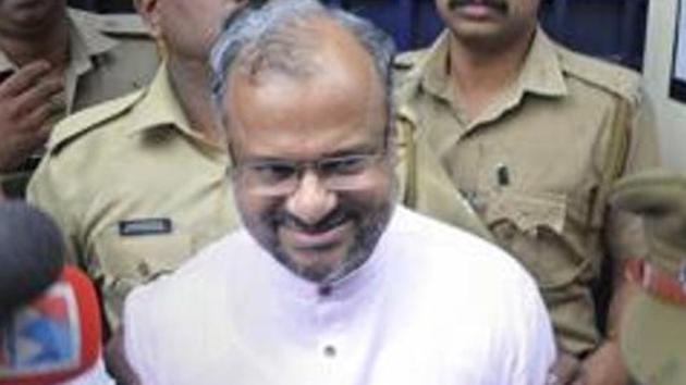 Rape accused Roman Catholic Bishop Franco Mulakkal appeared in court on the day when trial began.(PTI Photo)