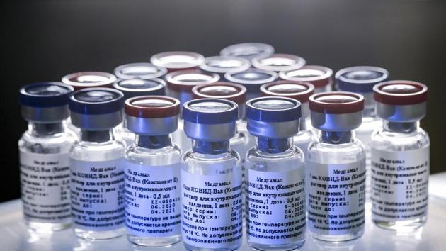 A new vaccine is on display at the Nikolai Gamaleya National Center of Epidemiology and Microbiology in Moscow, Russia. (AP) A new vaccine is on display at the Nikolai Gamaleya National Center of Epidemiology and Microbiology in Moscow, Russia. (AP)