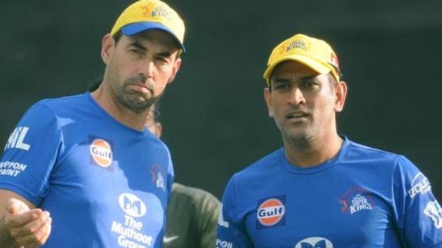 Chennai Super Kings Captain Mahendra Singh Dhoni and Coach Stephen Fleming