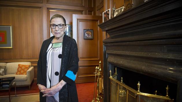 Associate Justice Ruth Bader Ginsburg is seen in her chambers at the Supreme Court in Washington on July 31, 2014. Ginsburg told her granddaughter that she wanted her replacement to be appointed by the next president, National Public Radio reported. “My most fervent wish is that I will not be replaced until a new president is installed,” she dictated to granddaughter Clara Spera days before her death. (Cliff Owen / AP) 