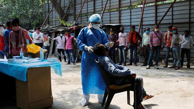A total of 2,147 Covid-19 cases were recorded in the national capital on Friday while 61,037 tests were conducted for the virus.(Reuters)
