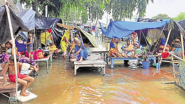 Bihar has battling regular floods and drought, highlighting the environmental challenges faced by the state.(HT Photo)