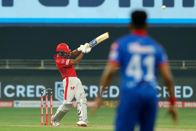 Mayank Agarwal takes a shot. (IPL/Twitter) 