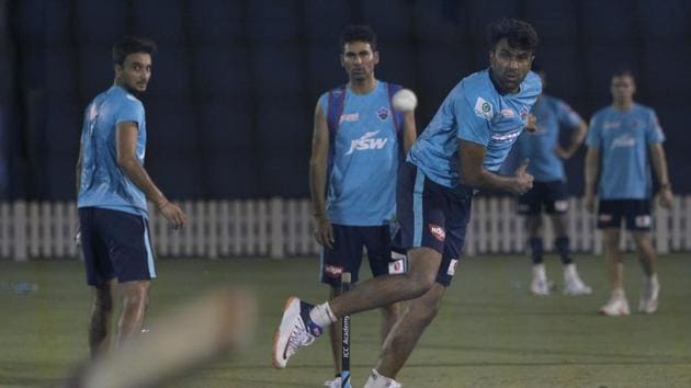 R Ashwin during a training session. (Delhi Capitals) R Ashwin during a training session. (Delhi Capitals)