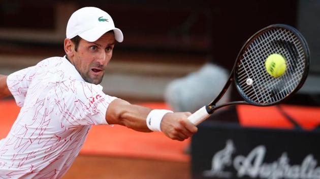 Tennis - ATP Masters 1000 - Italian Open - Foro Italico, Rome, Italy - September 20, 2020 Serbia's Novak Djokovic in action during his semi final match against Norway's Casper Ruud Pool via REUTERS/Clive Brunskill(Pool via REUTERS)