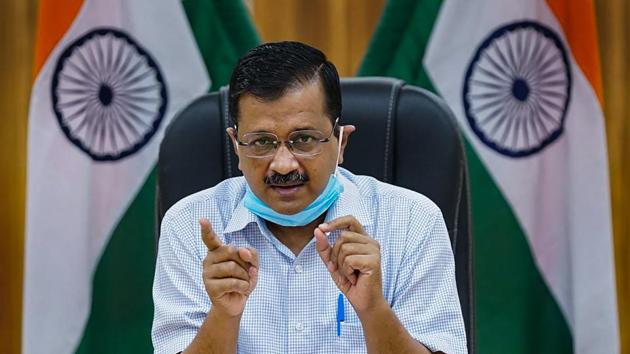 Delhi Chief Minister Arvind Kejriwal addresses a digital press conference in New Delhi.(PTI)