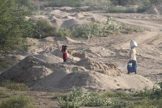 Area in which illegal mining is carried out.(HT PHOTO/For representation)