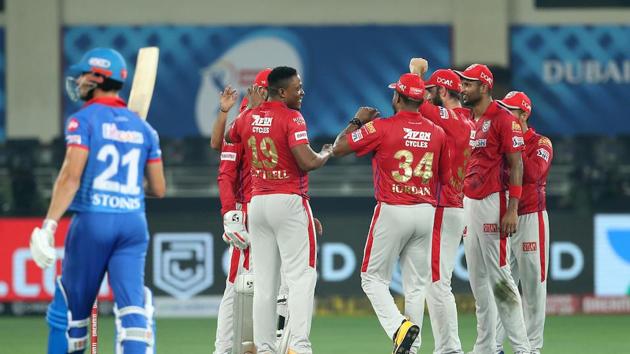 Kings XI Punjab players during match against Delhi Capitals. (IPL/Twitter) Kings XI Punjab players during match against Delhi Capitals. (IPL/Twitter)