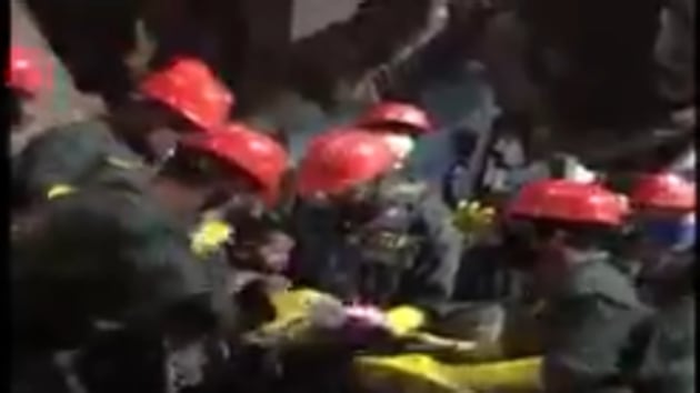 While 25 people have been rescued, around 20-25 are still feared trapped in the rubble. (ANI (screengrab))
