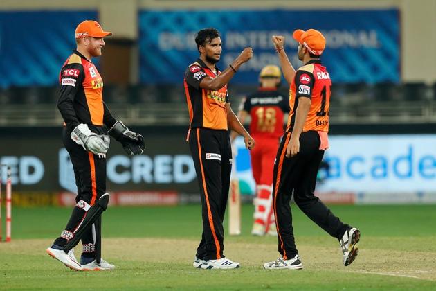 Natarajan in action. (IPL/Twitter) Natarajan in action. (IPL/Twitter)