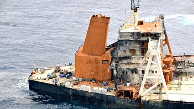 New Delhi, Sept 12 (ANI): Sri Lanka's MT New Diamond stable and safe as 5 member INS Sahyadri team embarked to assess salvage ops. Salvor's marine chemist & naval architect teams undertaking salvage & deballasting, Sri Lanka Navy, Indian Navy & Salvors diving teams to inspect underwater, in New Delhi on Saturday. (ANI Photo)(ANI) New Delhi, Sept 12 (ANI): Sri Lanka's MT New Diamond stable and safe as 5 member INS Sahyadri team embarked to assess salvage ops. Salvor's marine chemist & naval architect teams undertaking salvage & deballasting, Sri Lanka Navy, Indian Navy & Salvors diving teams to inspect underwater, in New Delhi on Saturday. (ANI Photo)(ANI)