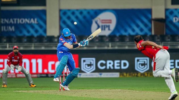 Delhi Capitals player Axar Patel during the cricket match of IPL 2020 against Kings XI Punjab.(PTI)