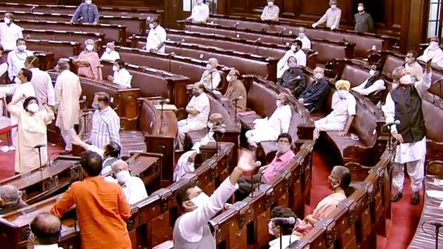 Congress spokesperson Abhishek Manu Singhvi claimed that no bill was passed by the Rajya Sabha.(ANI) Congress spokesperson Abhishek Manu Singhvi claimed that no bill was passed by the Rajya Sabha.(ANI)