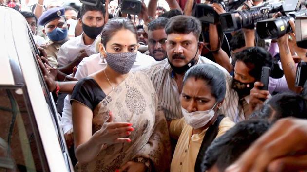 The actors have been arrested along with seven others following a FIR registered in the Cottonpet police station under various sections of CrPC and NDPS acts dealing with illegal drug possession, consumption and dealing. (PTI PHOTO.)