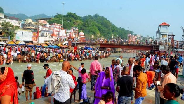 In Uttarakhand, the project will cover the villages located alongside Ganga from Devprayag in Tehri Garhwal district where its two main tributaries Alaknanda and Bhagirathi, merge in it.(HT PHOTO.)