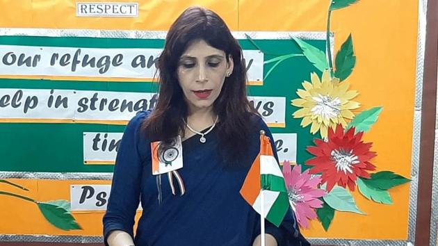 Principal Peeya Sharma motivated the awardees to shine in all walks of life (HT Photo) Principal Peeya Sharma motivated the awardees to shine in all walks of life (HT Photo)