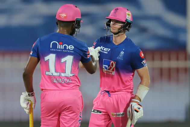 Sanju Samson with Steve Smith. (IPL/TWitter)