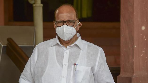 Nationalist Congress Party (NCP) leader Sharad Pawar is seen at Parliament House in New Delhi in this file photo.(PTI Photo)