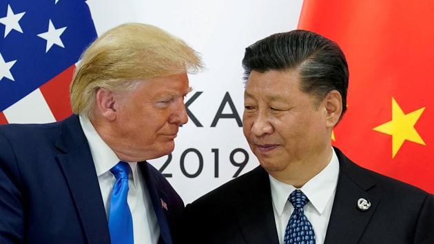 US President Donald Trump meets with China's President Xi Jinping at the start of their bilateral meeting at the G20 leaders summit in Osaka, Japan, on June 29, 2019.(Reuters file)