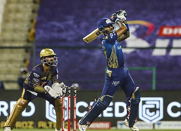 Abu Dhabi: Mumbai Indians batsman Surya Kumar Yadav plays a shot during IPL 2020 cricket match against Kolkata Knight Riders, at Sheikh Zayed Stadium, in Abu Dhabi of United Arab Emirates, Wednesday, Sept. 23, 2020. (PTI Photo/Sportzpics)(PTI23-09-2020_000262A) (PTI) Abu Dhabi: Mumbai Indians batsman Surya Kumar Yadav plays a shot during IPL 2020 cricket match against Kolkata Knight Riders, at Sheikh Zayed Stadium, in Abu Dhabi of United Arab Emirates, Wednesday, Sept. 23, 2020. (PTI Photo/Sportzpics)(PTI23-09-2020_000262A) (PTI)