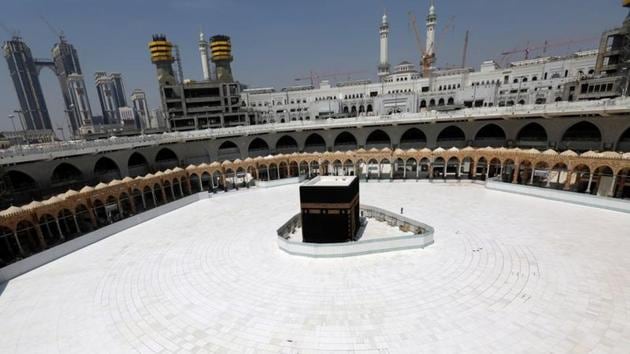 General view of Kaaba at the Grand Mosque which is almost empty of worshippers, after Saudi authority suspended umrah (Islamic pilgrimage to Mecca) amid the fear of coronavirus outbreak, at Muslim holy city of Mecca, Saudi Arabia March 6, 2020.(REUTERS)