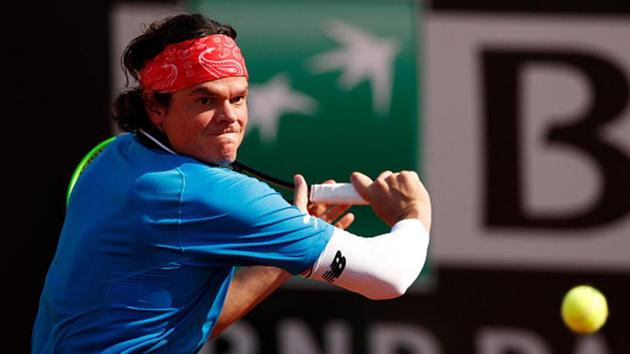 Milos Raonic in action.(Getty Images)