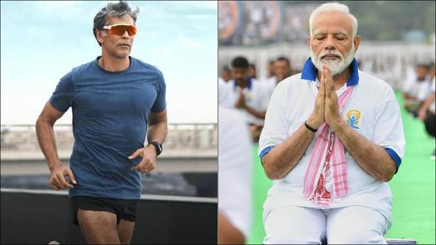 PM Modi hilariously asks Milind Soman ‘are you really that old’(Instagram/milindrunning)