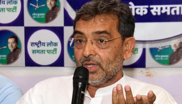 Rashtriya Lok Samata Party president Upendra Kushwaha said his party workers are upset at the way they have been treated in teh Grand Alliance.(HT FILE PHOTO)