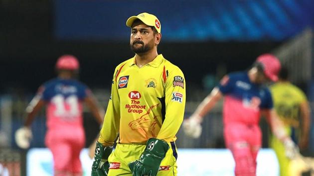 Chennai Super Kings captain Mahendra Singh Dhoni during IPL 2020 cricket match against Rajasthan Royals. (PTI) Chennai Super Kings captain Mahendra Singh Dhoni during IPL 2020 cricket match against Rajasthan Royals. (PTI)