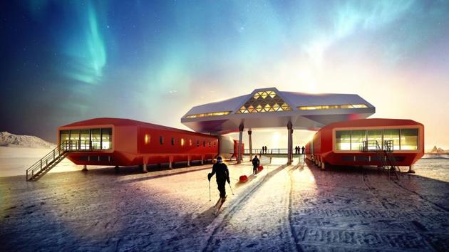 Korea built its second Antarctic Station, Jang Bogo Station in 2014, further enabling research and collection of various data regarding climate change, topography and geography surveys, upper atmosphere and space science research. (Courtesy HBA Architects)