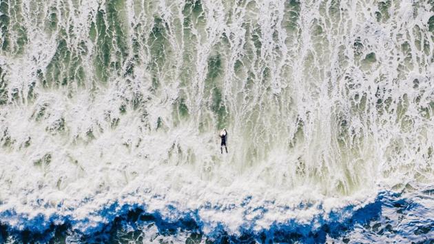 “Waterfall, La Spezia (Italy).” “Surfers try to challenge the waves. It is difficult enough to ride them, not to mention taming them and be able to take off, as well as break them and then caress them.” (Davide Lopresti)