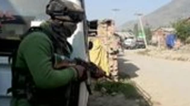 “A tight cordon was maintained throughout the night to stop the militants from escaping,” police said.(ANI Twitter) “A tight cordon was maintained throughout the night to stop the militants from escaping,” police said.(ANI Twitter)