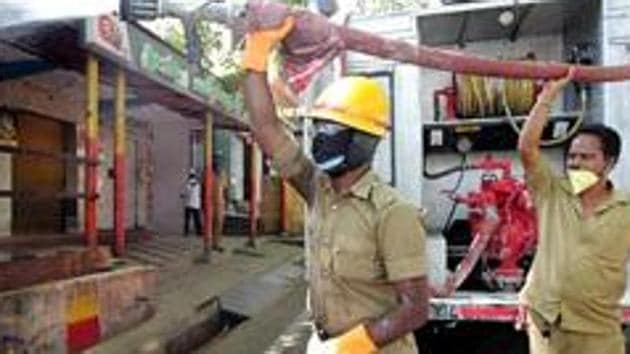 The robotic fire fighting equipment will also help fire brigade personnel stay away from danger. (ANI Photo/Representative use) The robotic fire fighting equipment will also help fire brigade personnel stay away from danger. (ANI Photo/Representative use)
