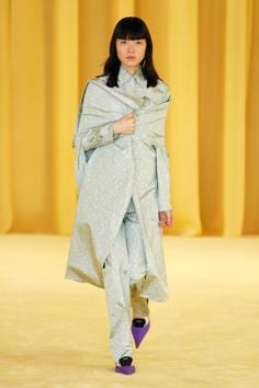 A model presents a creation from the Prada Spring/Summer 2021 women's collection during fashion week in Milan, Italy, in this handout photo released on September 24, 2020. (via REUTERS) A model presents a creation from the Prada Spring/Summer 2021 women's collection during fashion week in Milan, Italy, in this handout photo released on September 24, 2020. (via REUTERS)