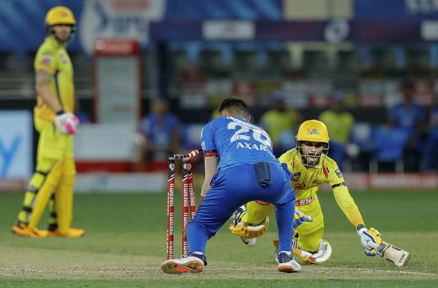Ruturaj Gaikwad fell for his second low score in a row. He was run out for 5 (PTI)