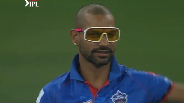 Shikhar Dhawan and his uber-cool glasses during IPL 2020 match against CSK.(@IPL)