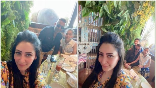 Maanayata Dutt and Sanjay Dutt are in Dubai with their kids.
