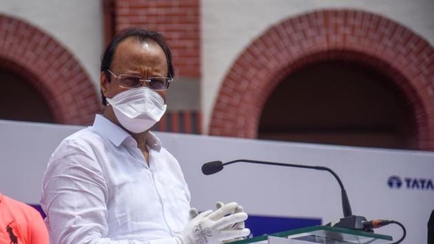 Deputy CM of Maharashtra Ajit Pawar speaks at ambulance handing over ceremony at Council hall in Pune, India, on Friday, September 25, 2020.(Sanket Wankhade/HT PHOTO)