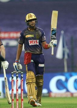 Abu Dhabi: Shubman Gill of Kolkata Knight Riders celebrates his fifty during Indian Premier League 2020 cricket match against Sunrisers Hyderabad at the Sheikh Zayed Stadium, Abu Dhabi, Saturday, Sept. 26,2020. (PTI Photo/Sportzpics for BCCI) (PTI26-09-2020_000178B) (PTI)