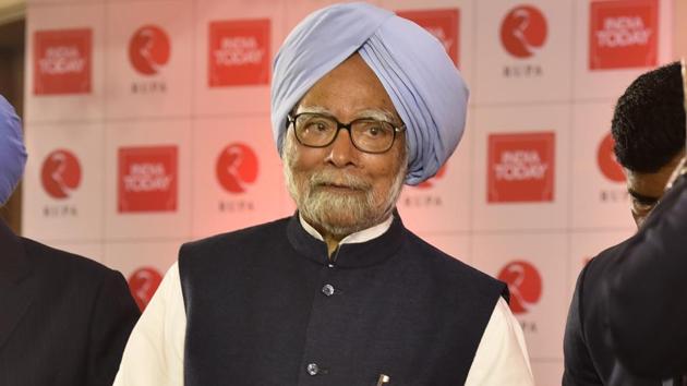 Former prime minister Manmohan Singh at a book launch in New Delhi in February 2020.(Sanjeev Verma/HT File Photo)