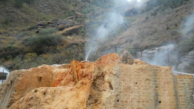 View of Shaldhar geothermal spring in Garhwal Himalayas(Credit: Wadia Institute/HT Photo)